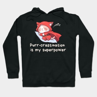 Cute Cat Lover T-Shirt Purr-crastination is my Superpower Tee Gift For Cat Mom Funny Cat T Shirt For Cat Dad Shirt Kawaii Cat Lover Gift T-Shirt Hoodie